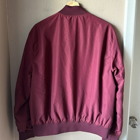 H&M Burgundy Long Sleeve Men’s Bomber Jacket - Picture 8 of 8